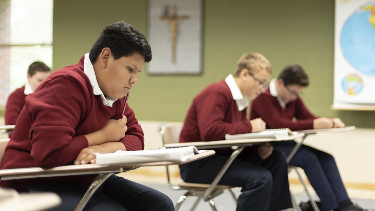 Sacred Heart Apostolic School Eighth Graders in classroom